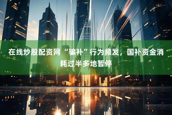在线炒股配资网 “骗补”行为频发，国补资金消耗过半多地暂停